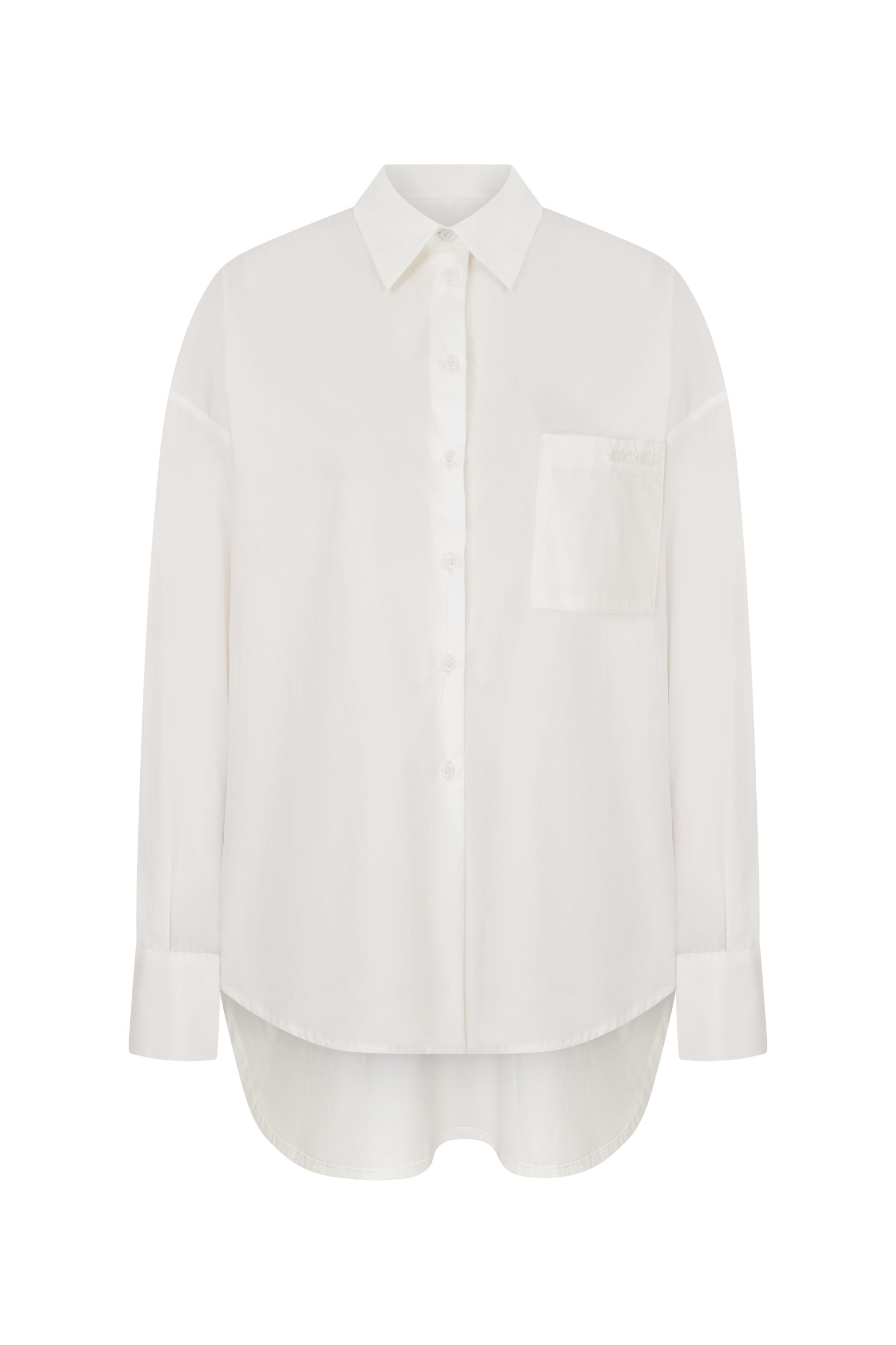 Ariel Gömlek | Nakış Logolu Oversize Pamuklu Gömlek