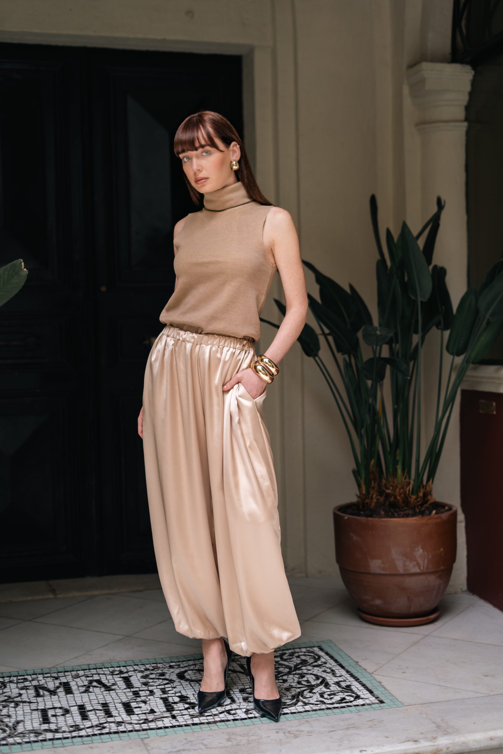 Ottoman Pantolon | Saten, Rahat Kalıp Şalvar Pantolon