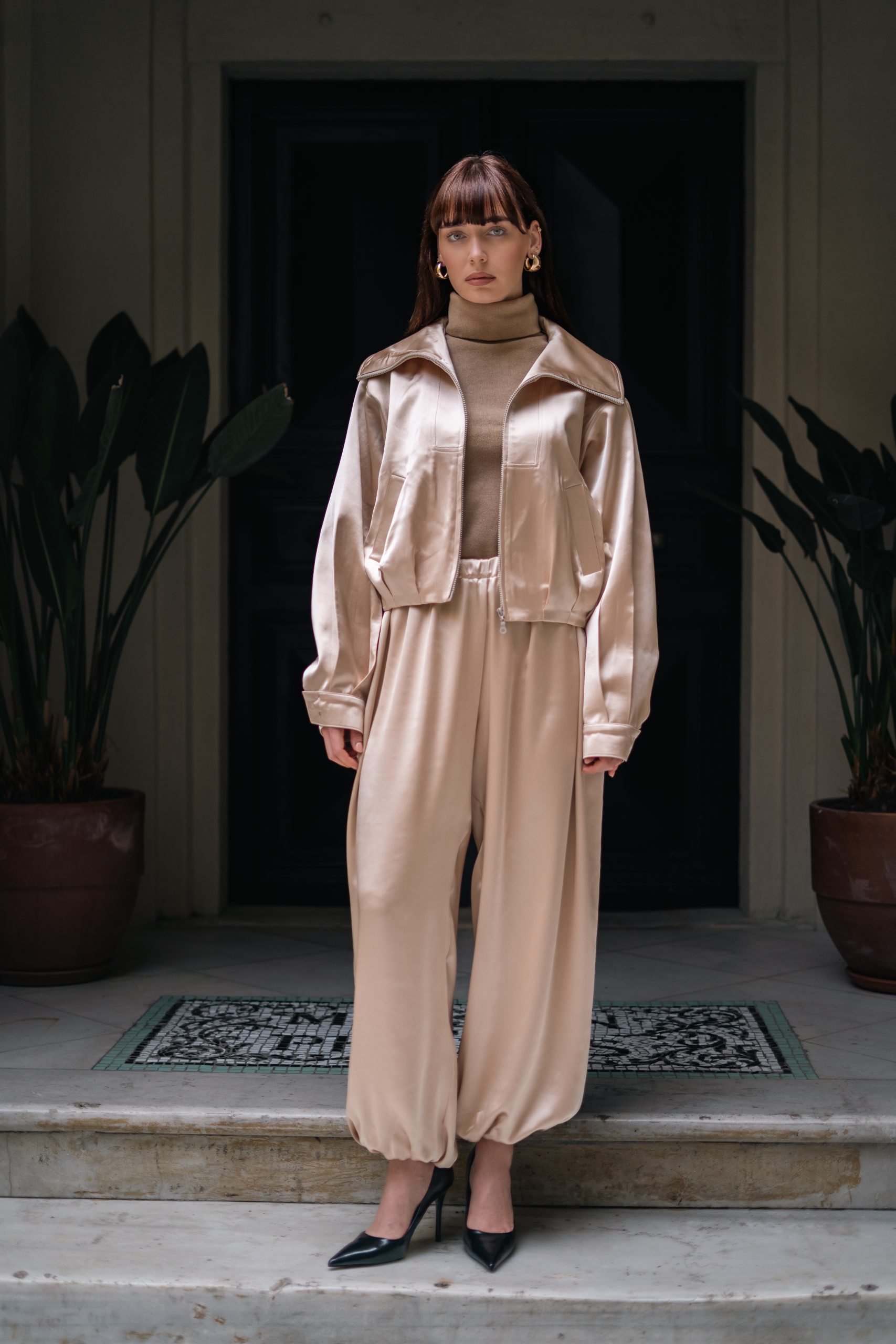 Ottoman Bomber | Saten, Oversize Kalıp Bomber Ceket